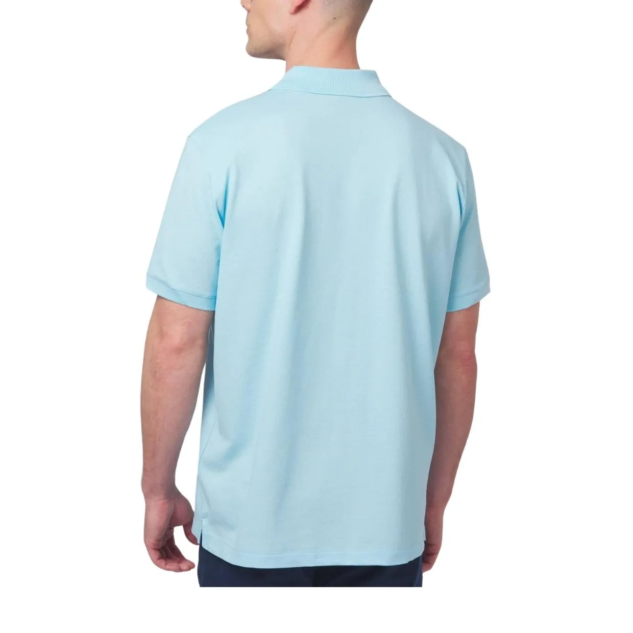 Sandbanks Badge Logo Pique Sky Blue Polo Shirt