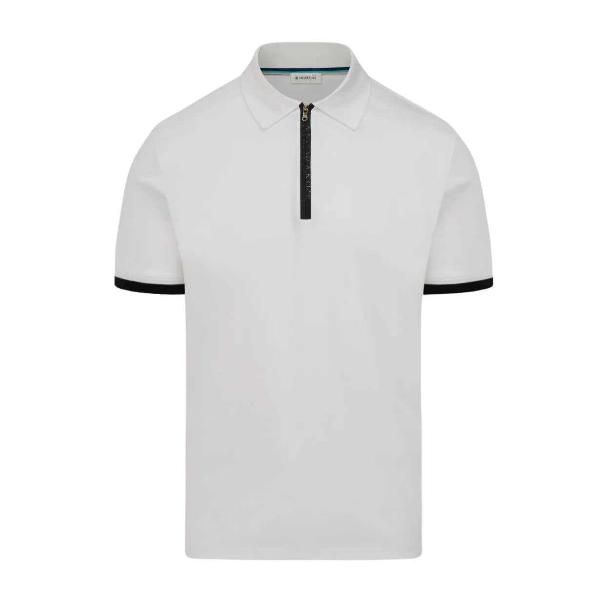 Sandbanks White Silicone Zip Polo Shirt