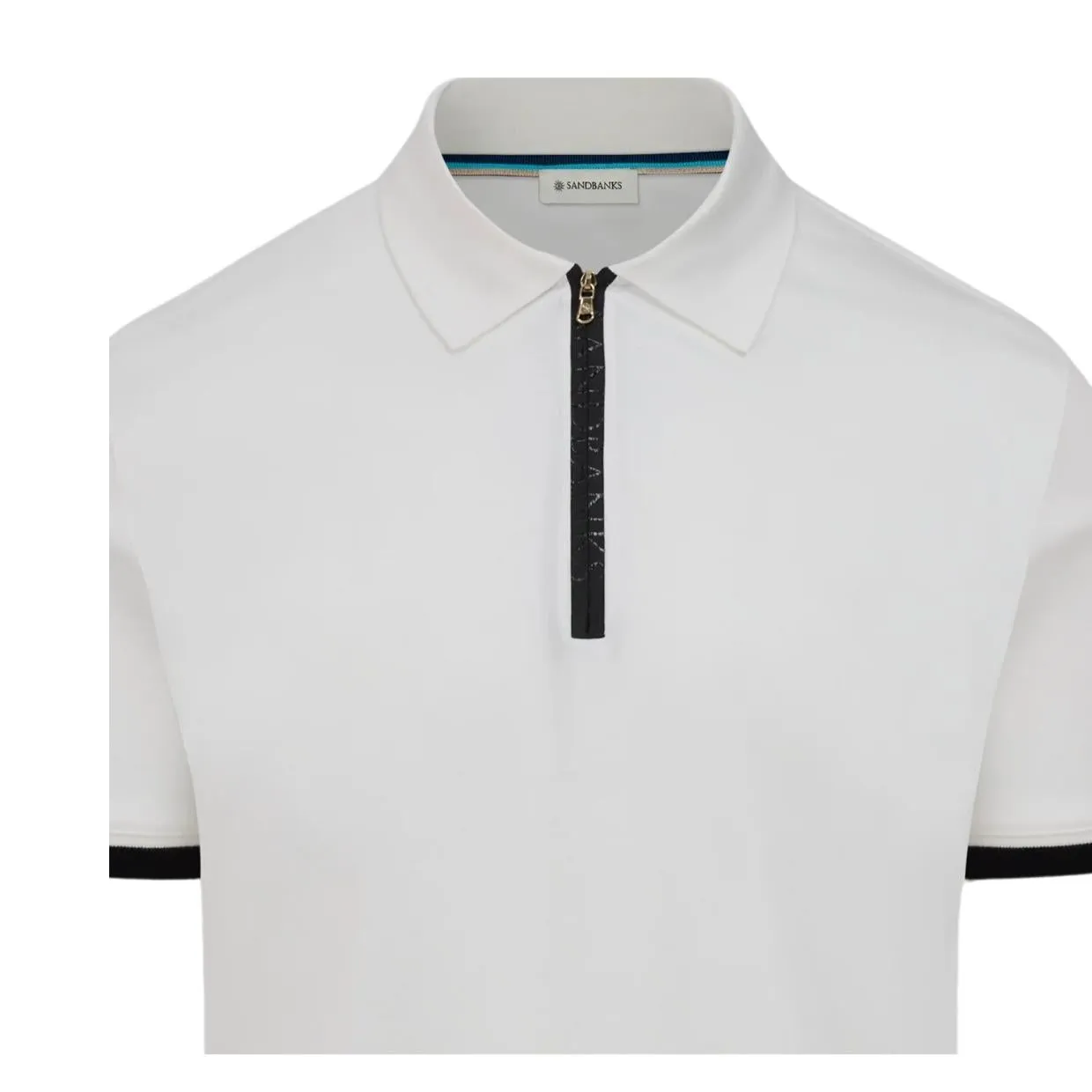 Sandbanks White Silicone Zip Polo Shirt