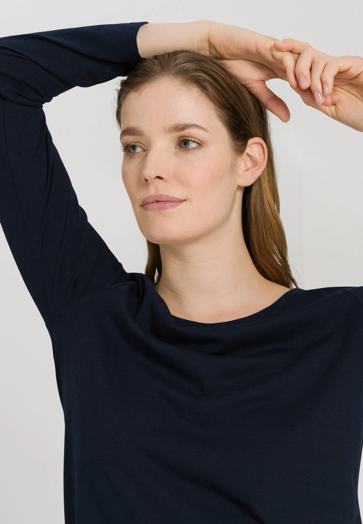 Sleep And Lounge Relaxed Round Neck Top | Deep Navy 77844-1610