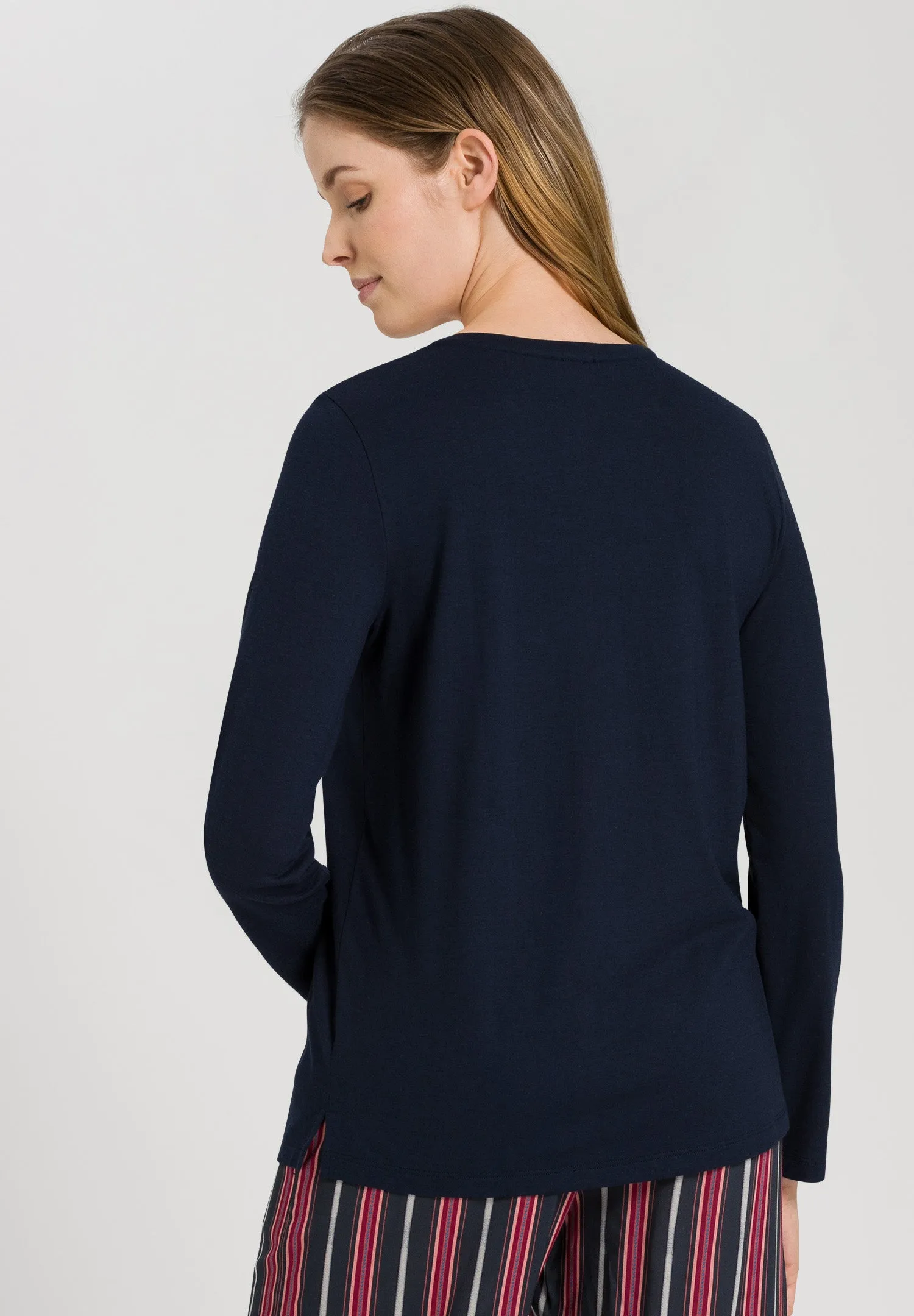 Sleep And Lounge Relaxed Round Neck Top | Deep Navy 77844-1610