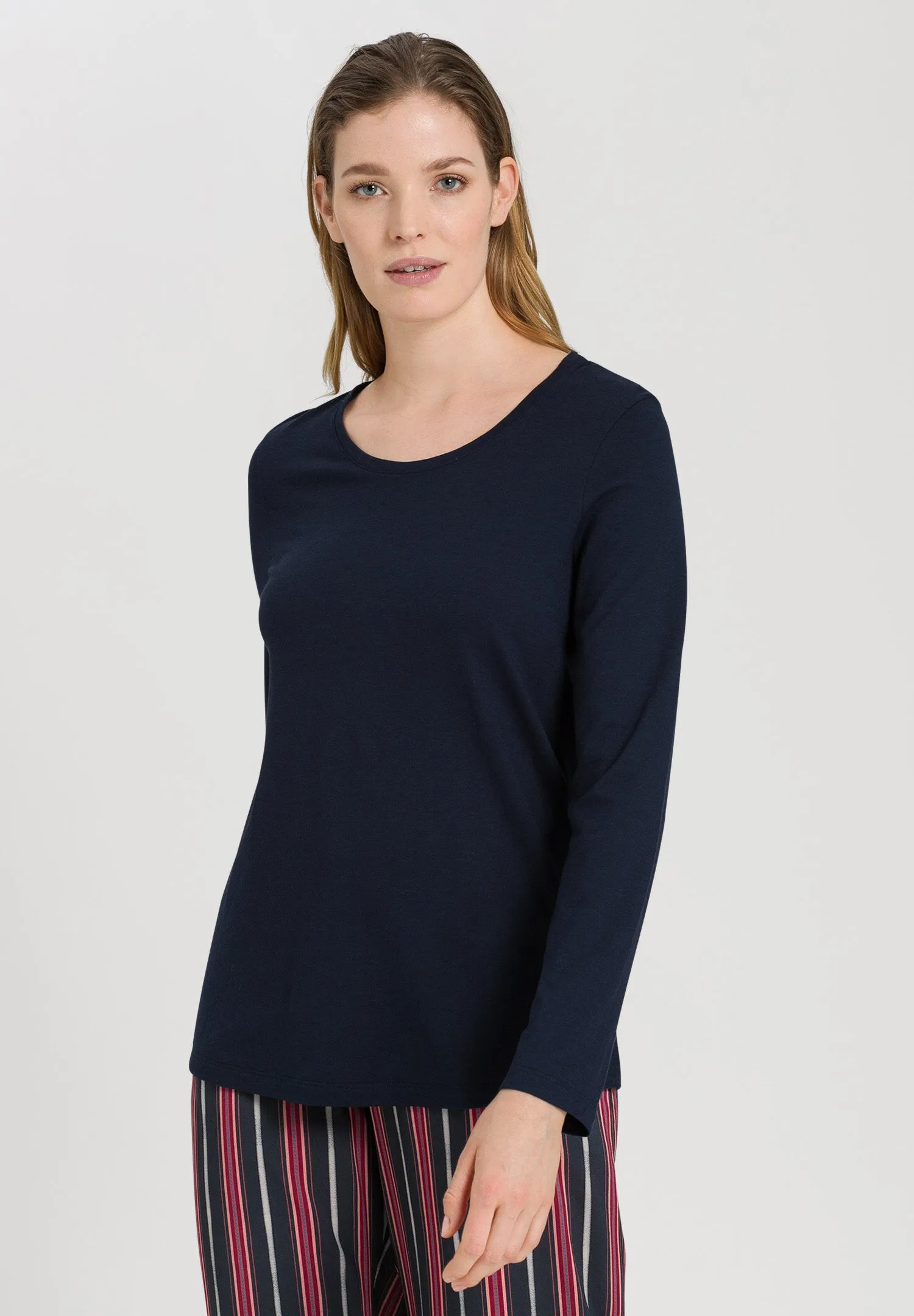 Sleep And Lounge Relaxed Round Neck Top | Deep Navy 77844-1610