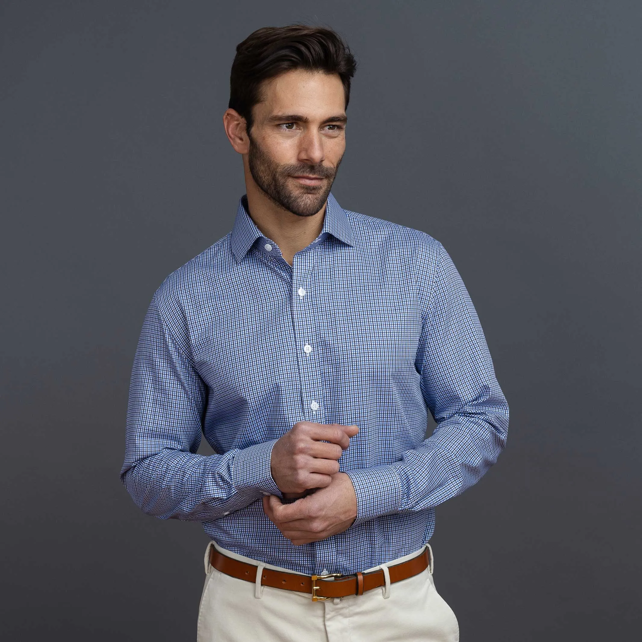 The Blue Bressett Tattersall Custom Shirt