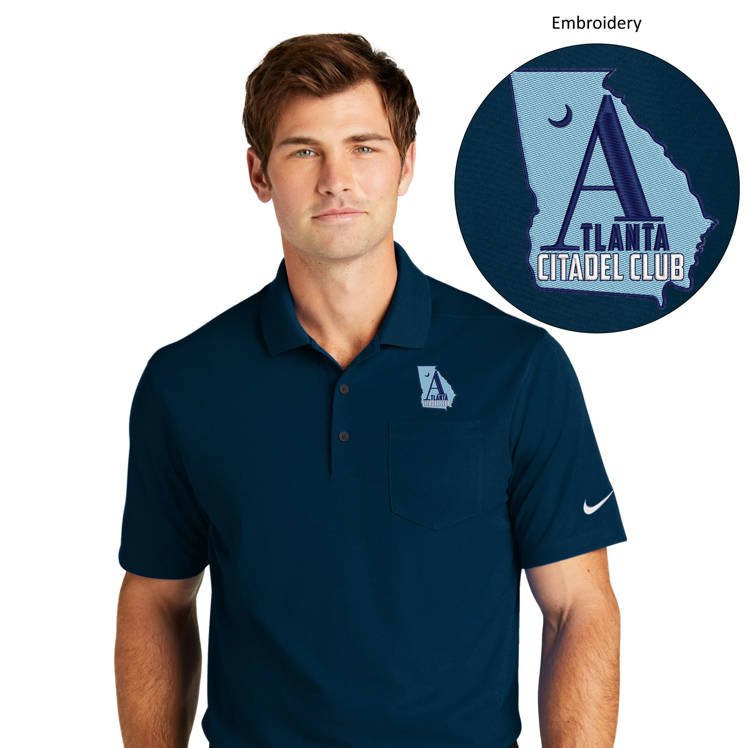 The Citadel, Atlanta Citadel Club, Nike Dri-FIT Micro Pique 2.0 Pocket Polo