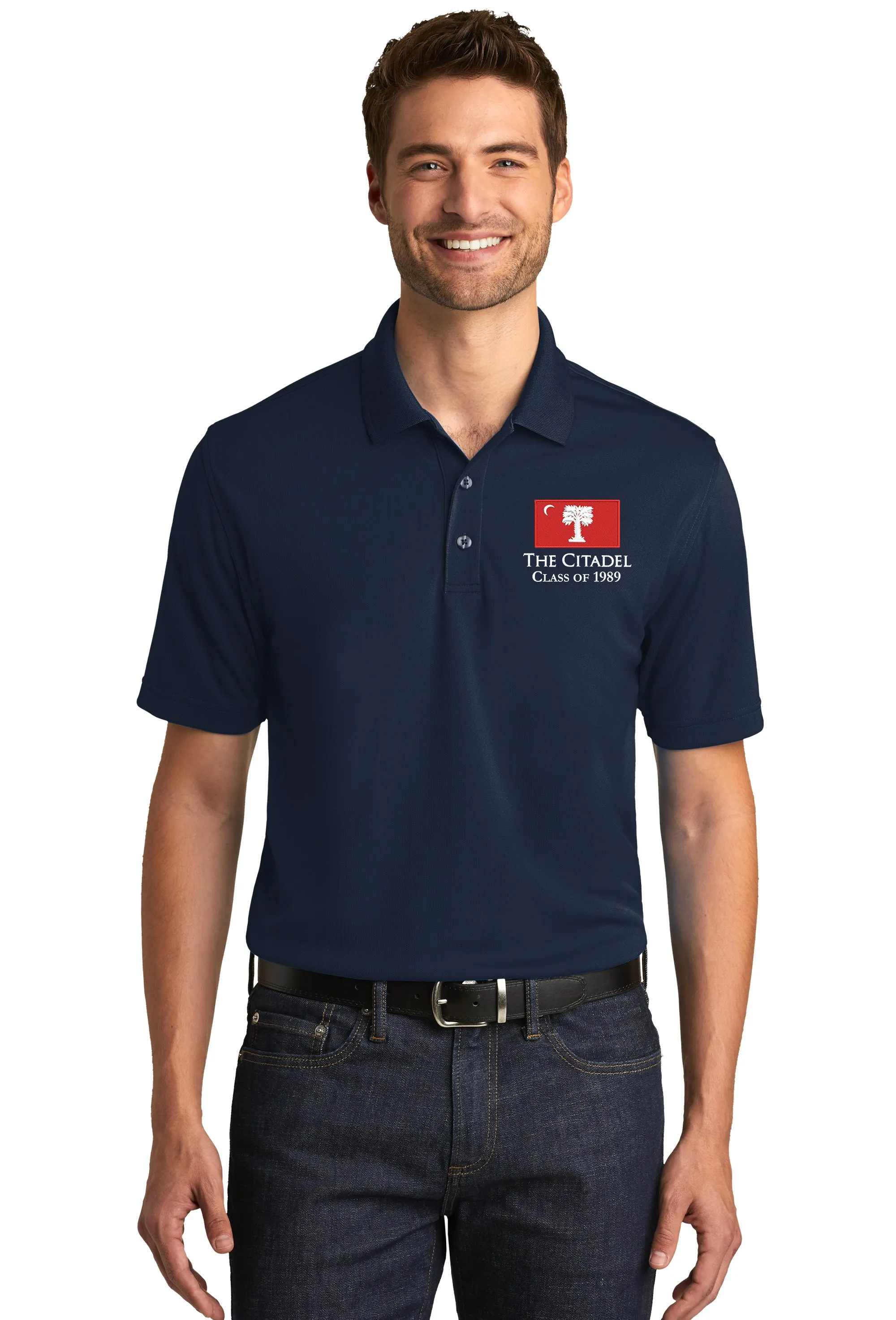 The Citadel, Class of 1989, Big Red Palmetto UV Micro-Mesh Polo Shirt