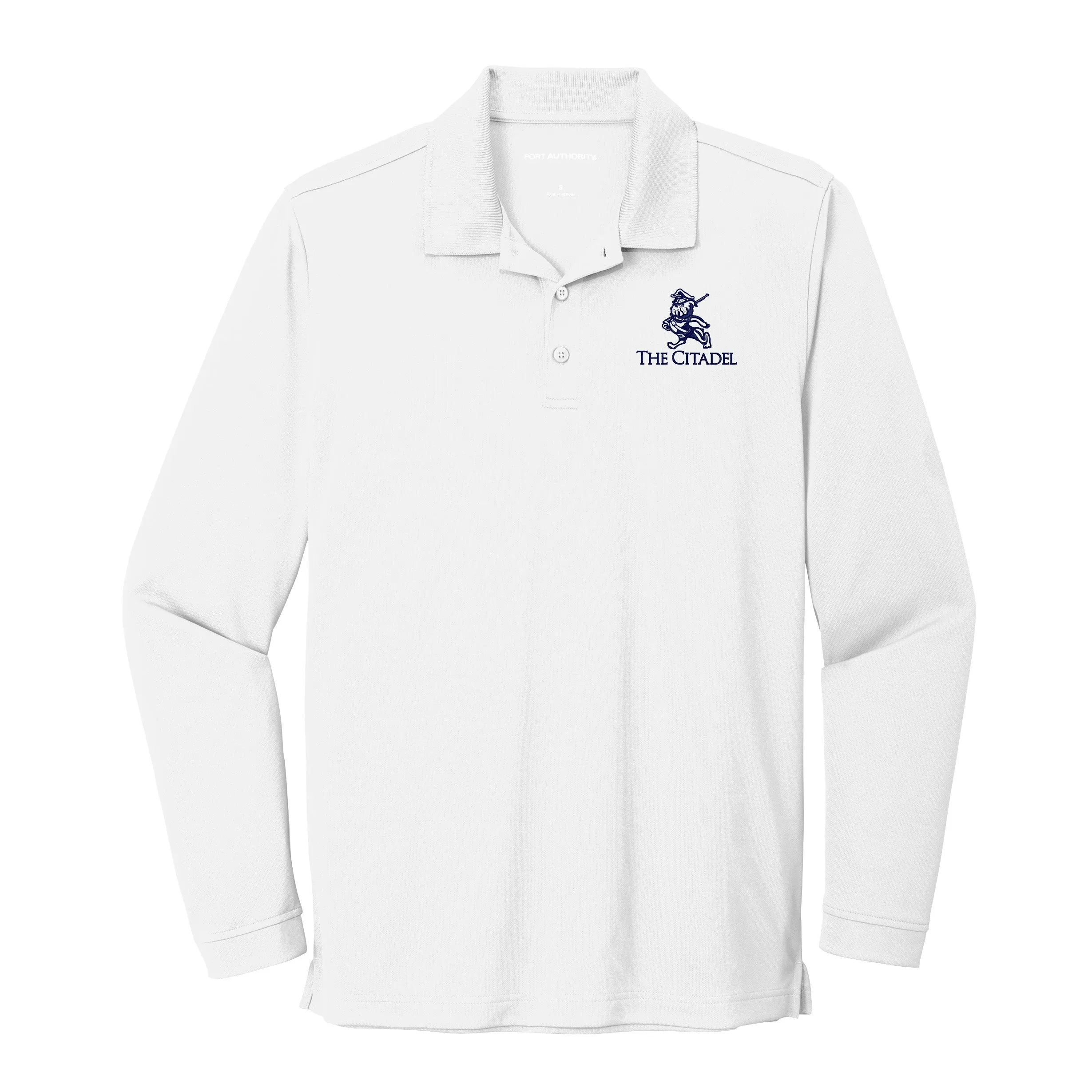 The Citadel, Marching Bulldog,  UV Micro-Mesh Long Sleeve Polo Shirt