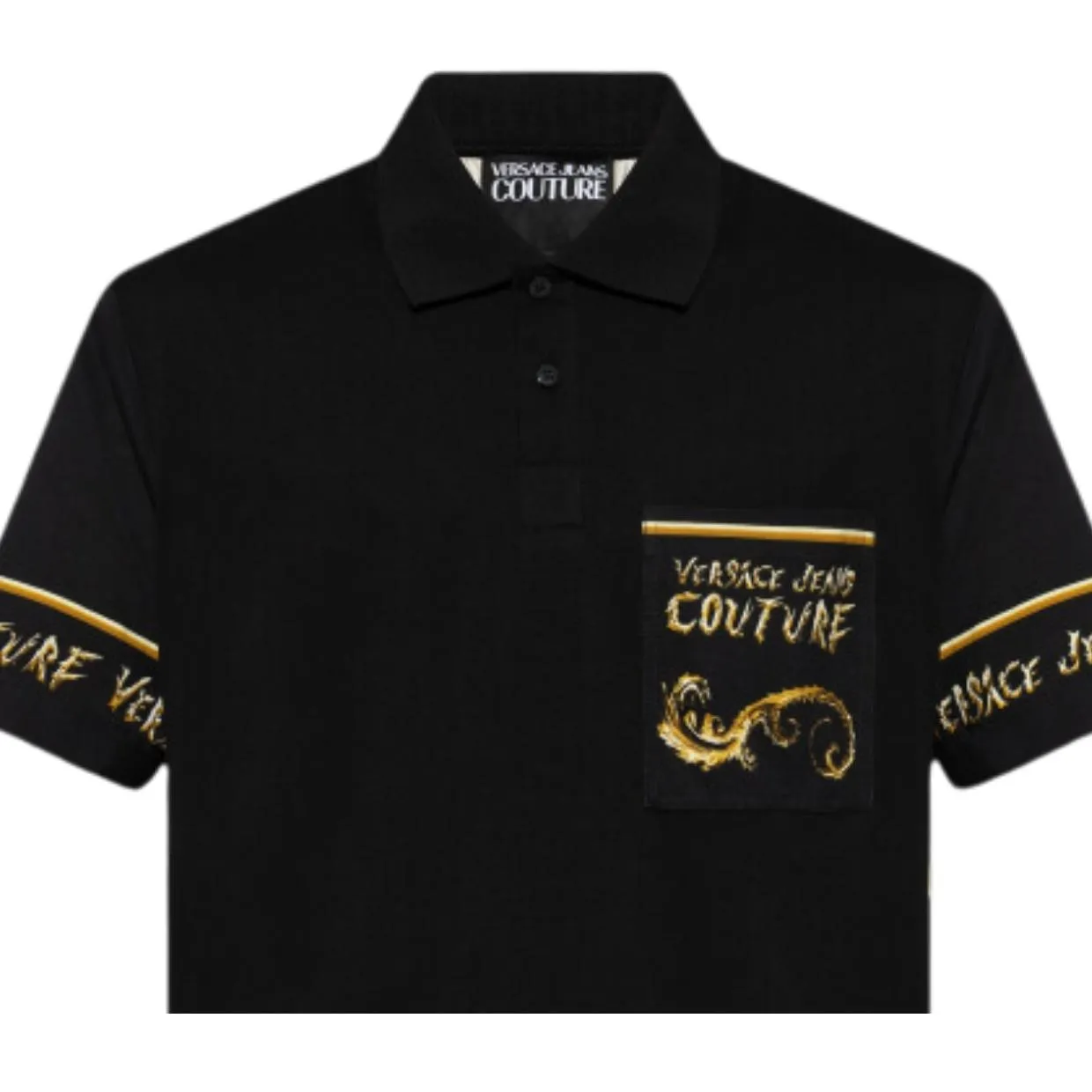 Versace Jeans Couture Chrome Couture Black Polo Shirt