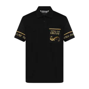 Versace Jeans Couture Chrome Couture Black Polo Shirt