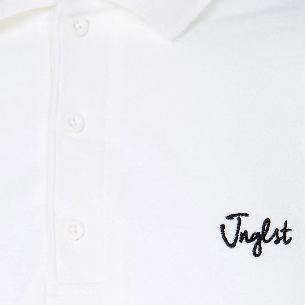 White Jnglst Polo Shirt with Black logo